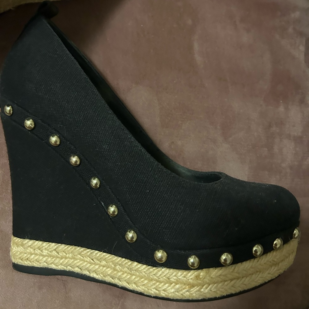 Aldo canvas wedges black